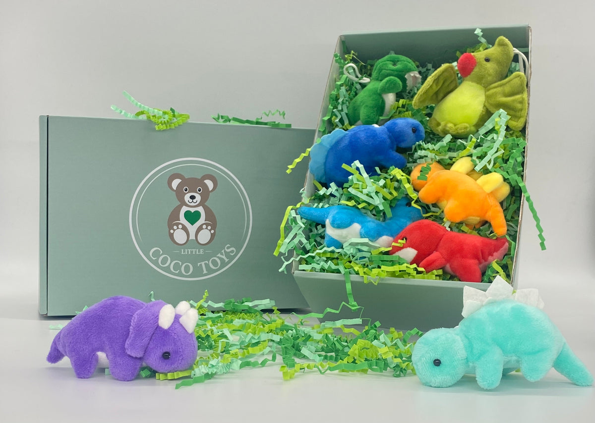 Little Coco Dinosaurs Plush Stuffed Animals Soft Toys, pack of  8 (B)