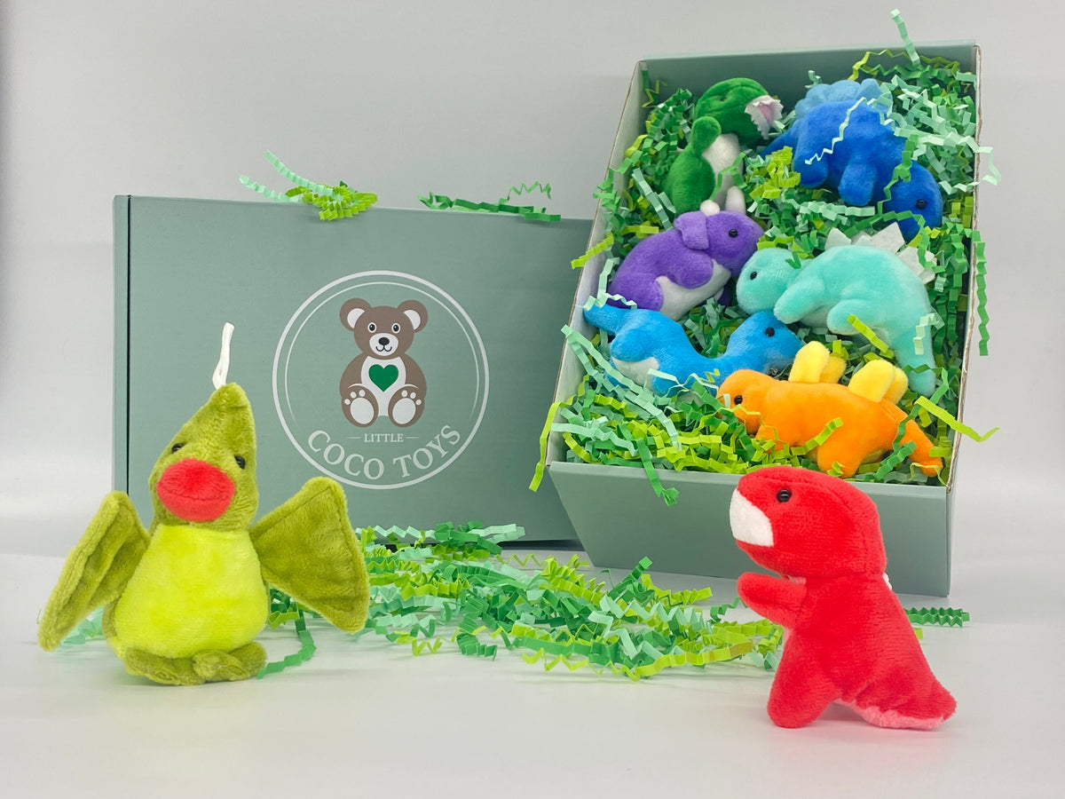 Little Coco Dinosaurs Plush Stuffed Animals Soft Toys, pack of  8 (B)