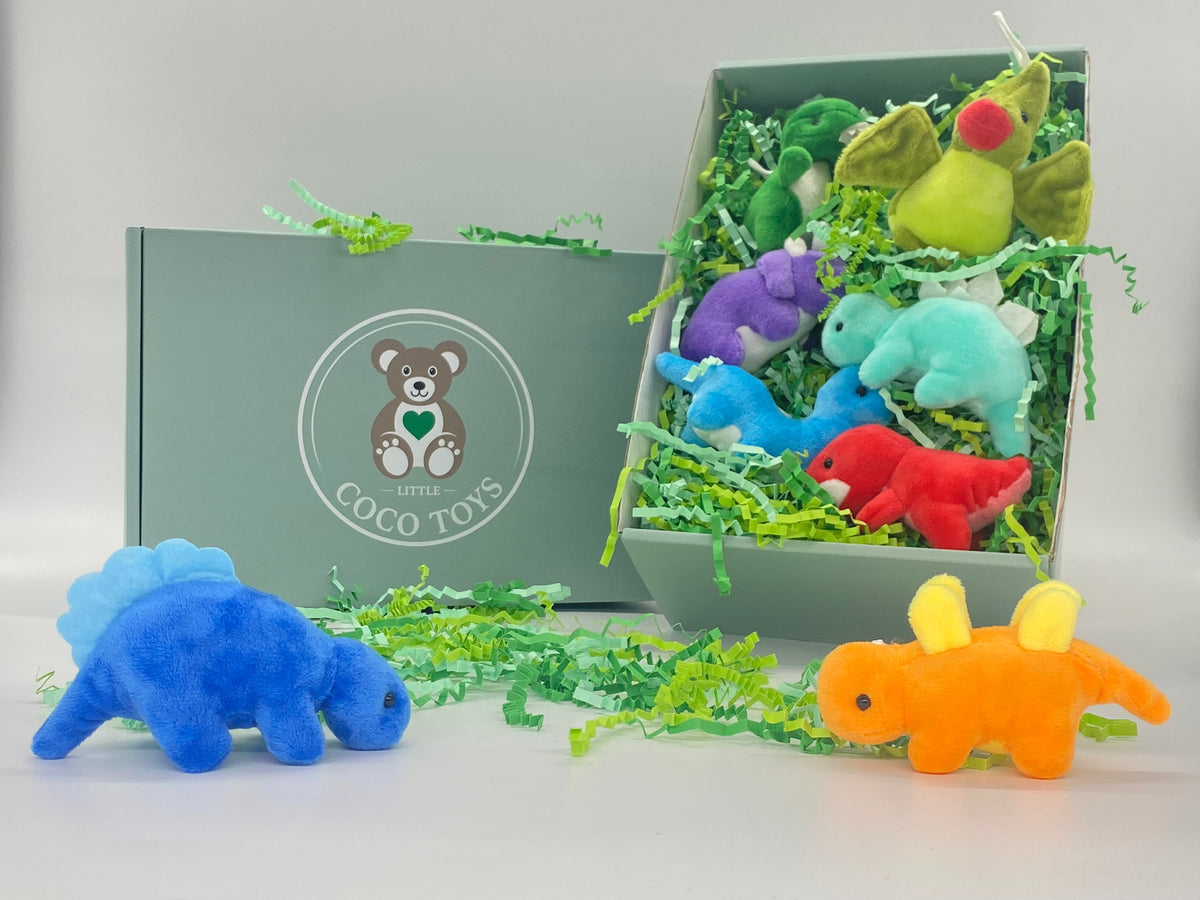 Little Coco Dinosaurs Plush Stuffed Animals Soft Toys, pack of  8 (B)
