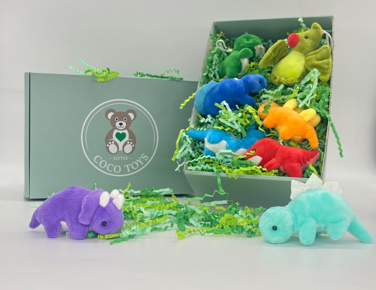 Little Coco Dinosaurs Plush Stuffed Animals Soft Toys, pack of  8 (B)
