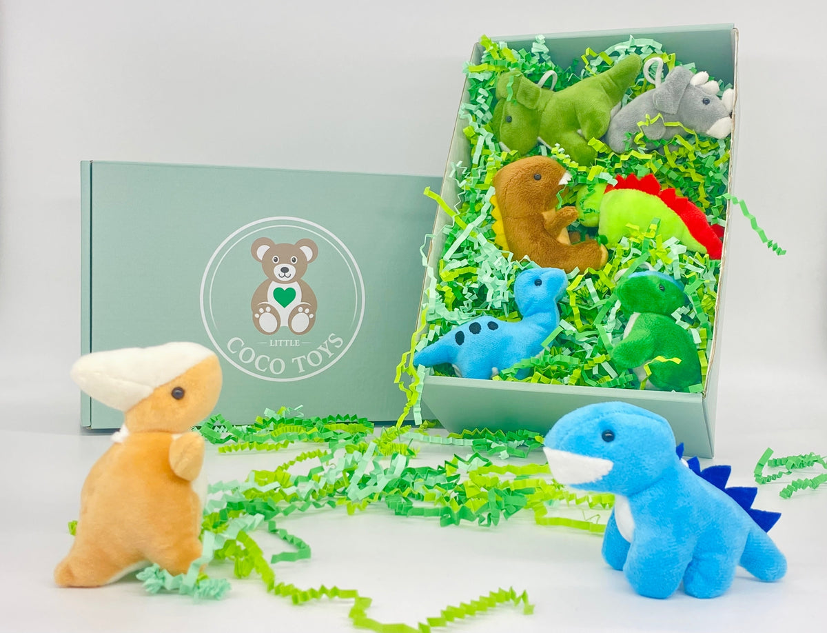 Little Coco Dinosaurs Stuffed Animals Plush Soft Toys, pack of 8 (A)