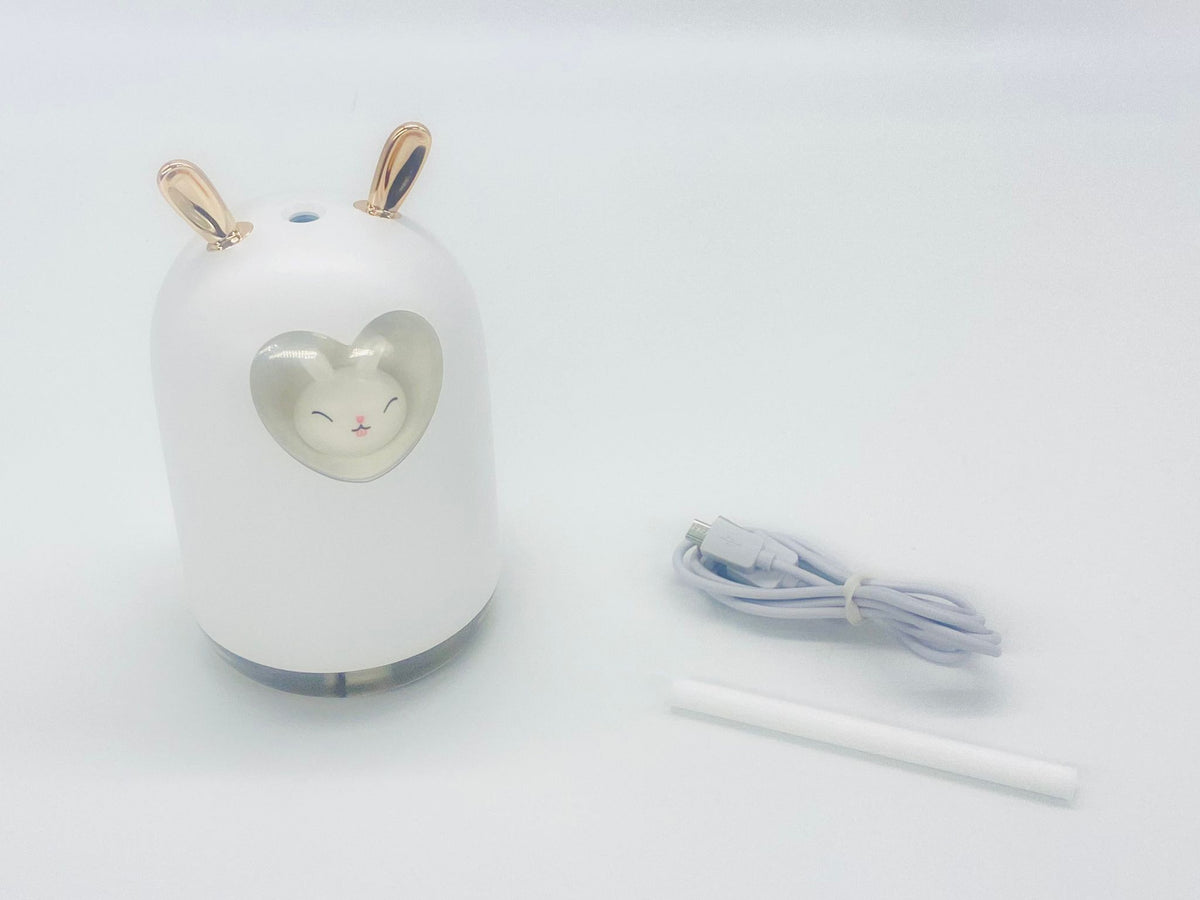 Rabbit Air Humidifier 300ml Ultrasonic Cool Mist Aroma Oil Diffuser Romantic Colour LED USB
