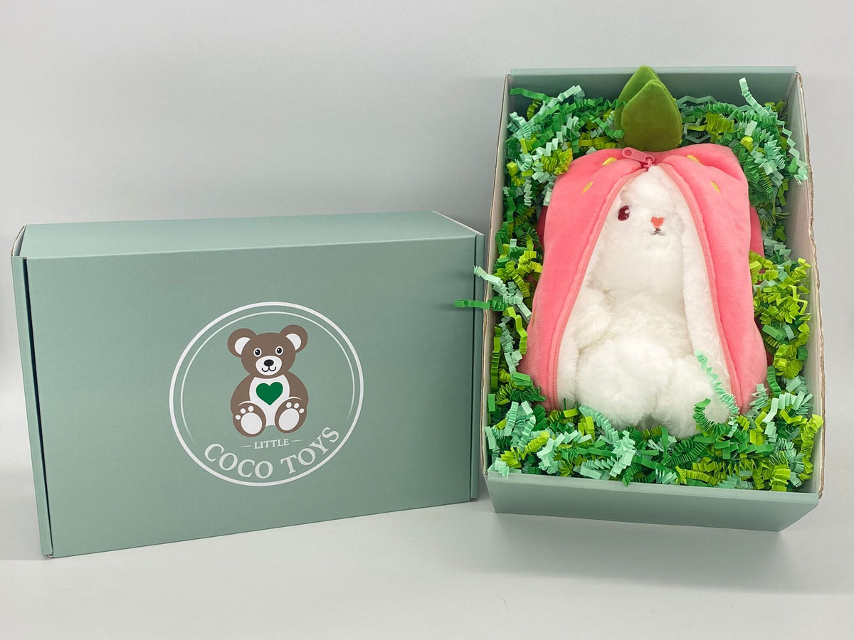 Strawberry Bunny or Carrot Bunny Reversible Plushie