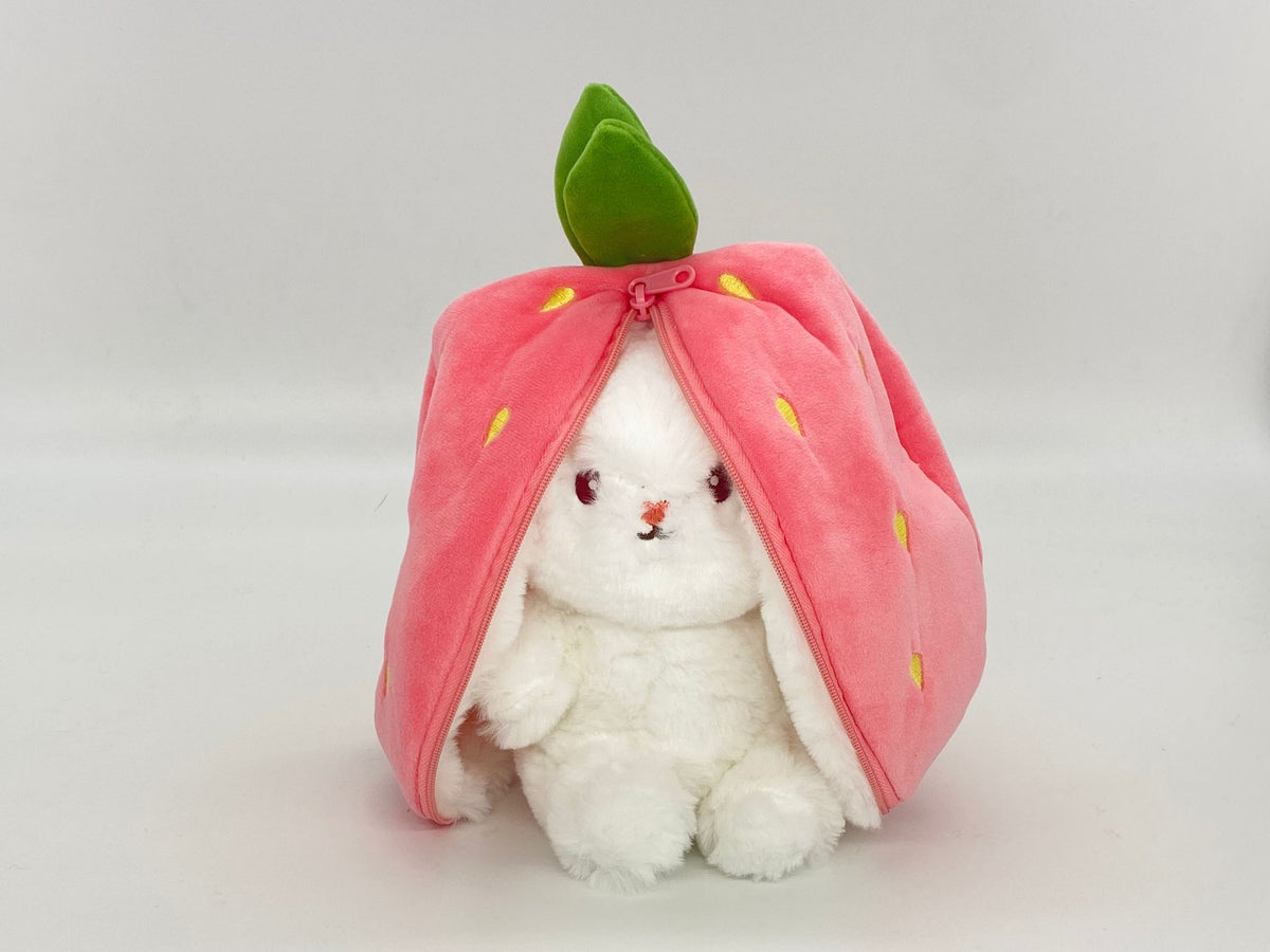 Strawberry Bunny or Carrot Bunny Reversible Plushie